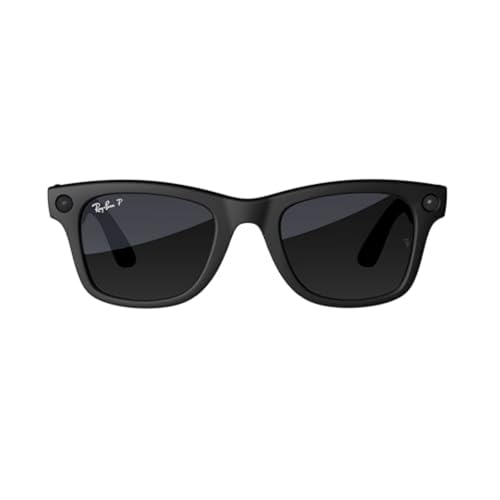 Ray-Ban Meta (Gen 1), Wayfarer, Shiny Black | Smart AI Glasses for Men, Women — 12 MP Ultra-Wide Camera, Open-Ear Speakers for Audio, Video Recording and Bluetooth — Green Lenses — Wearable Technology
