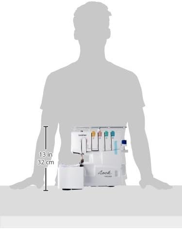 Brother Serger, 1034D, Heavy-Duty Metal Frame Overlock Machine, 1,300 Stitches Per Minute, Removeable Trim Trap, 3 Included Accessory Feet, White