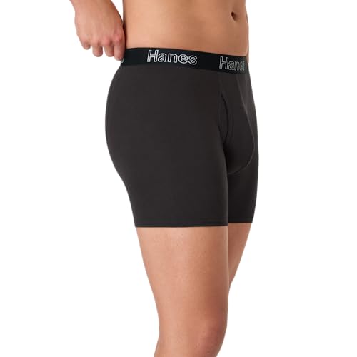 Hanes Men's Underwear, Stretch Cotton Boxer Briefs for Men, Moisture-wicking, Multi-Pack