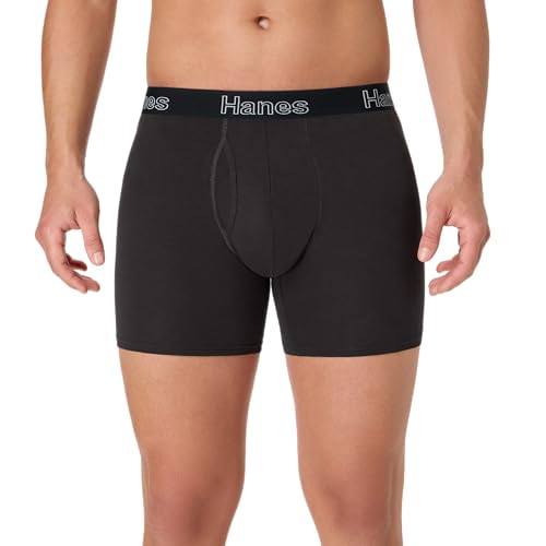 Hanes Men's Underwear, Stretch Cotton Boxer Briefs for Men, Moisture-wicking, Multi-Pack