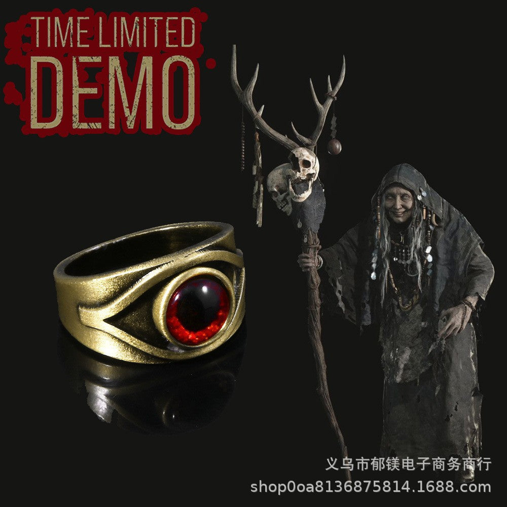 Game Peripheral Resident Evil 8 Crimson Eye Ring Vintage Red Eye Ring