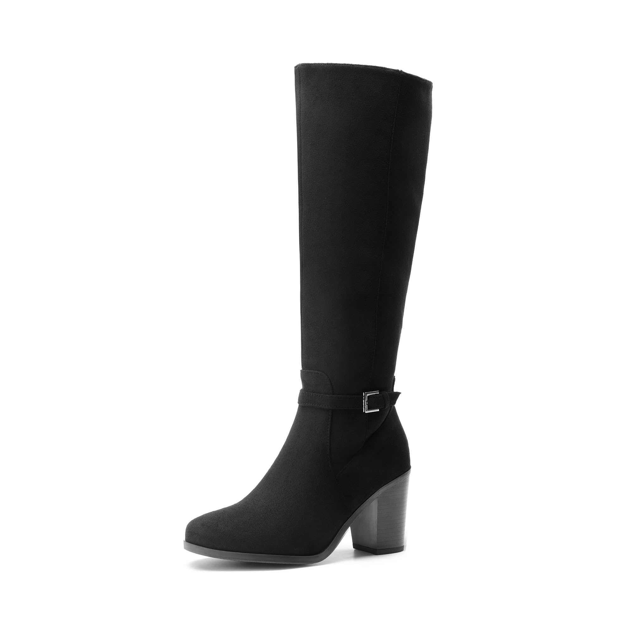 DREAM PAIRS Women's Knee-High Boots Comfortable Chunky Block Heel Side Zipper