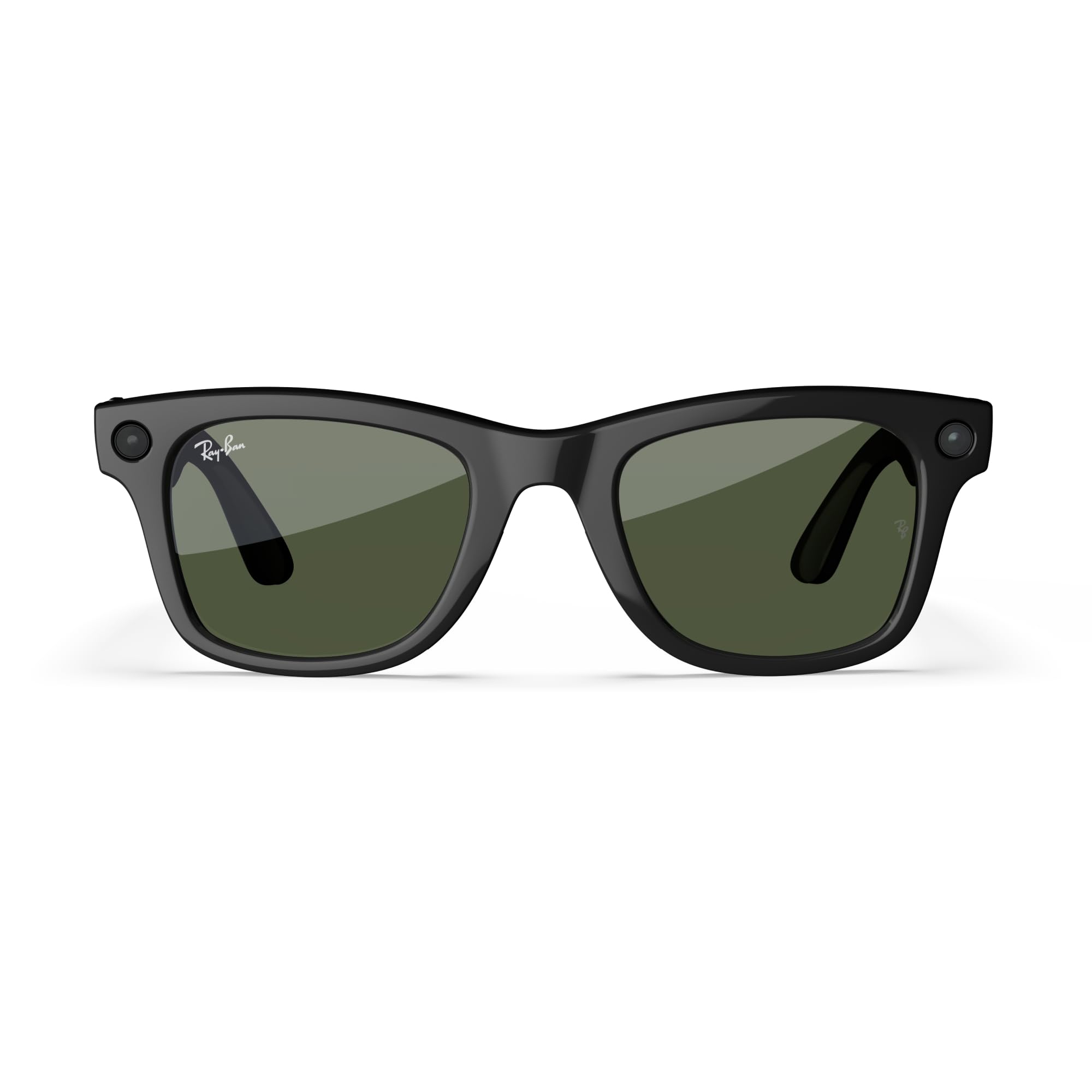 Ray-Ban Meta (Gen 1), Wayfarer, Shiny Black | Smart AI Glasses for Men, Women — 12 MP Ultra-Wide Camera, Open-Ear Speakers for Audio, Video Recording and Bluetooth — Green Lenses — Wearable Technology
