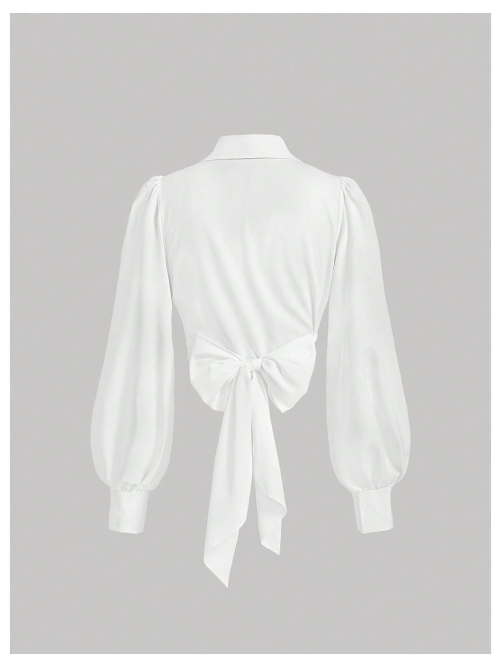 SweatyRocks Women's Button up Collar Cropped Shirt Long Sleeve Self Wrap Crop Top Blouse