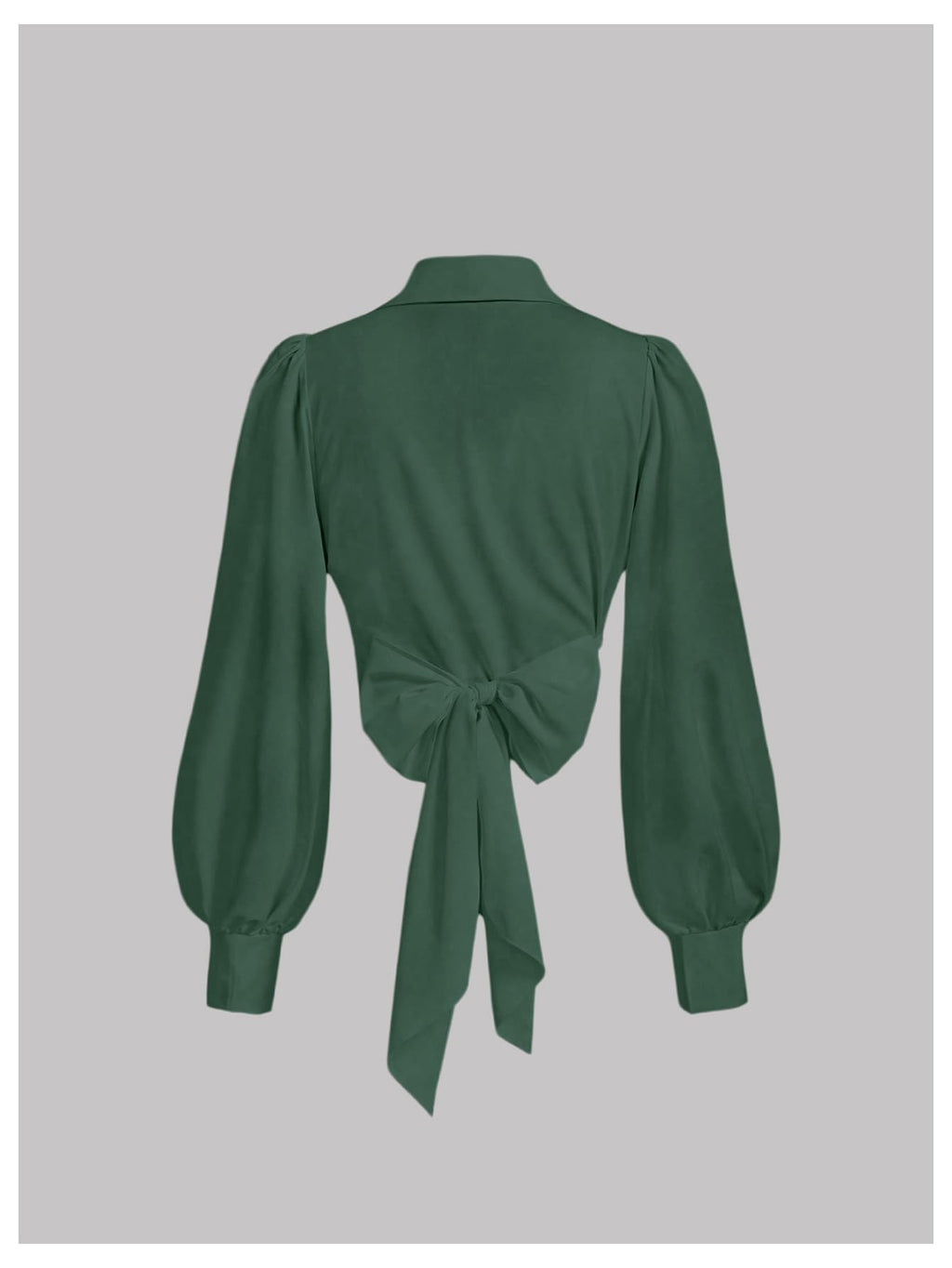 SweatyRocks Women's Button up Collar Cropped Shirt Long Sleeve Self Wrap Crop Top Blouse