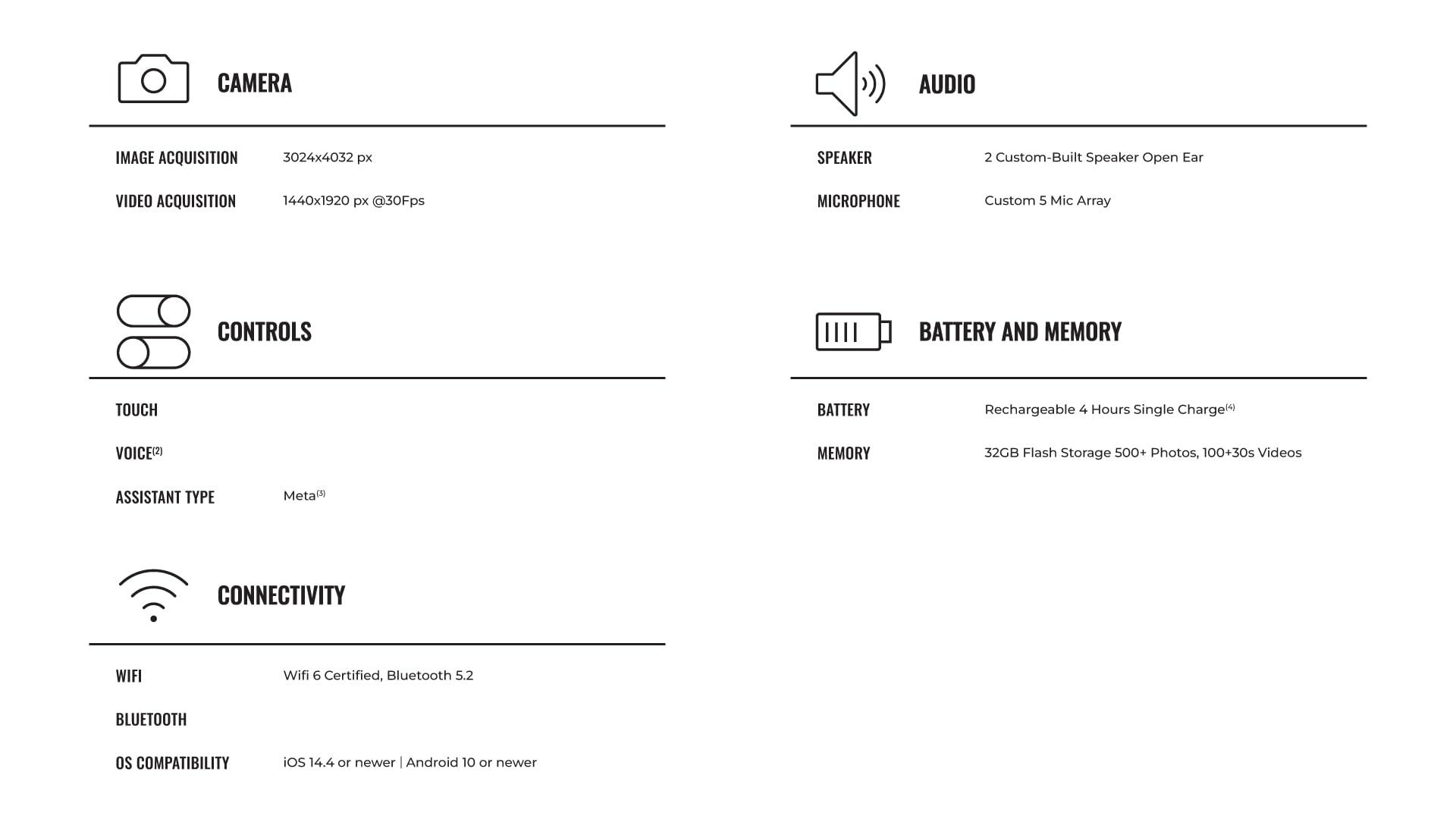 Ray-Ban Meta (Gen 1), Wayfarer, Shiny Black | Smart AI Glasses for Men, Women — 12 MP Ultra-Wide Camera, Open-Ear Speakers for Audio, Video Recording and Bluetooth — Green Lenses — Wearable Technology