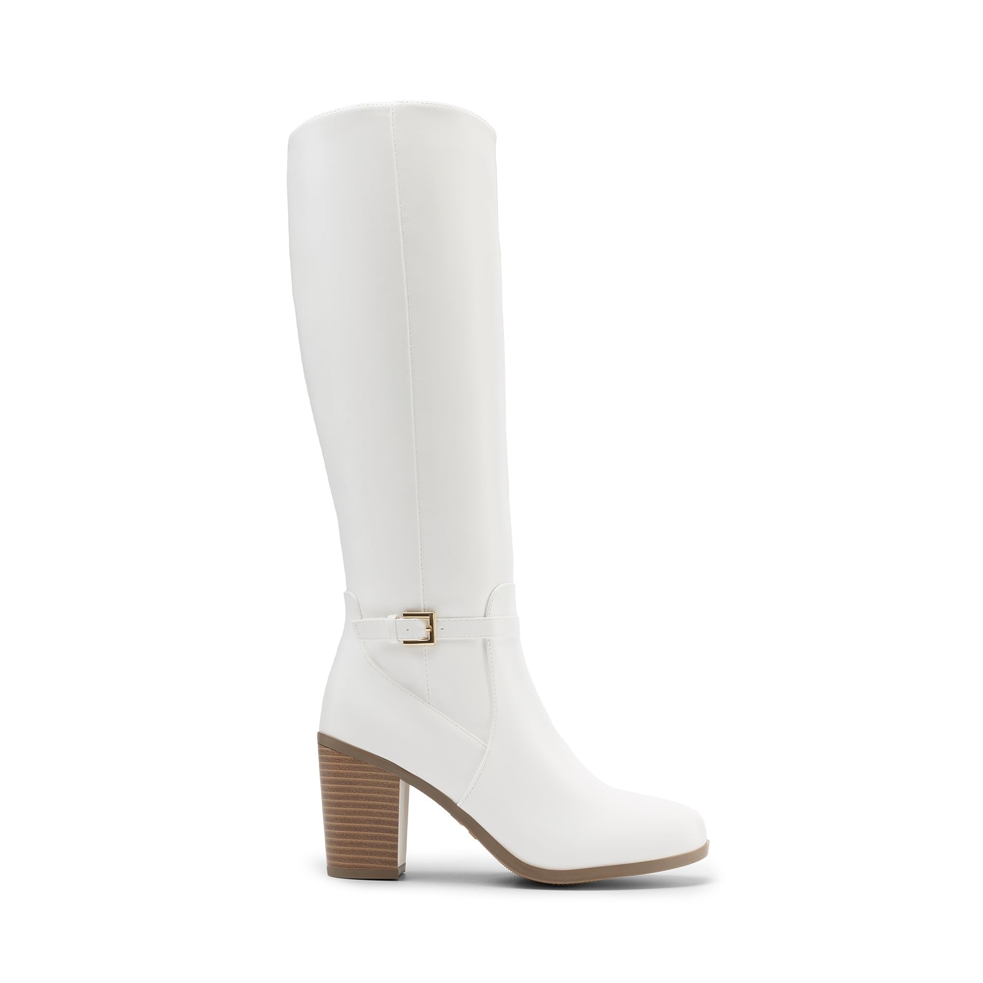 DREAM PAIRS Women's Knee-High Boots Comfortable Chunky Block Heel Side Zipper