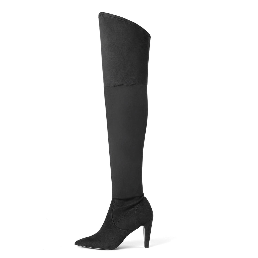 DREAM PAIRS Women's Thigh High Boots Over The Knee Heels Long Sexy Pointed Toe Boots