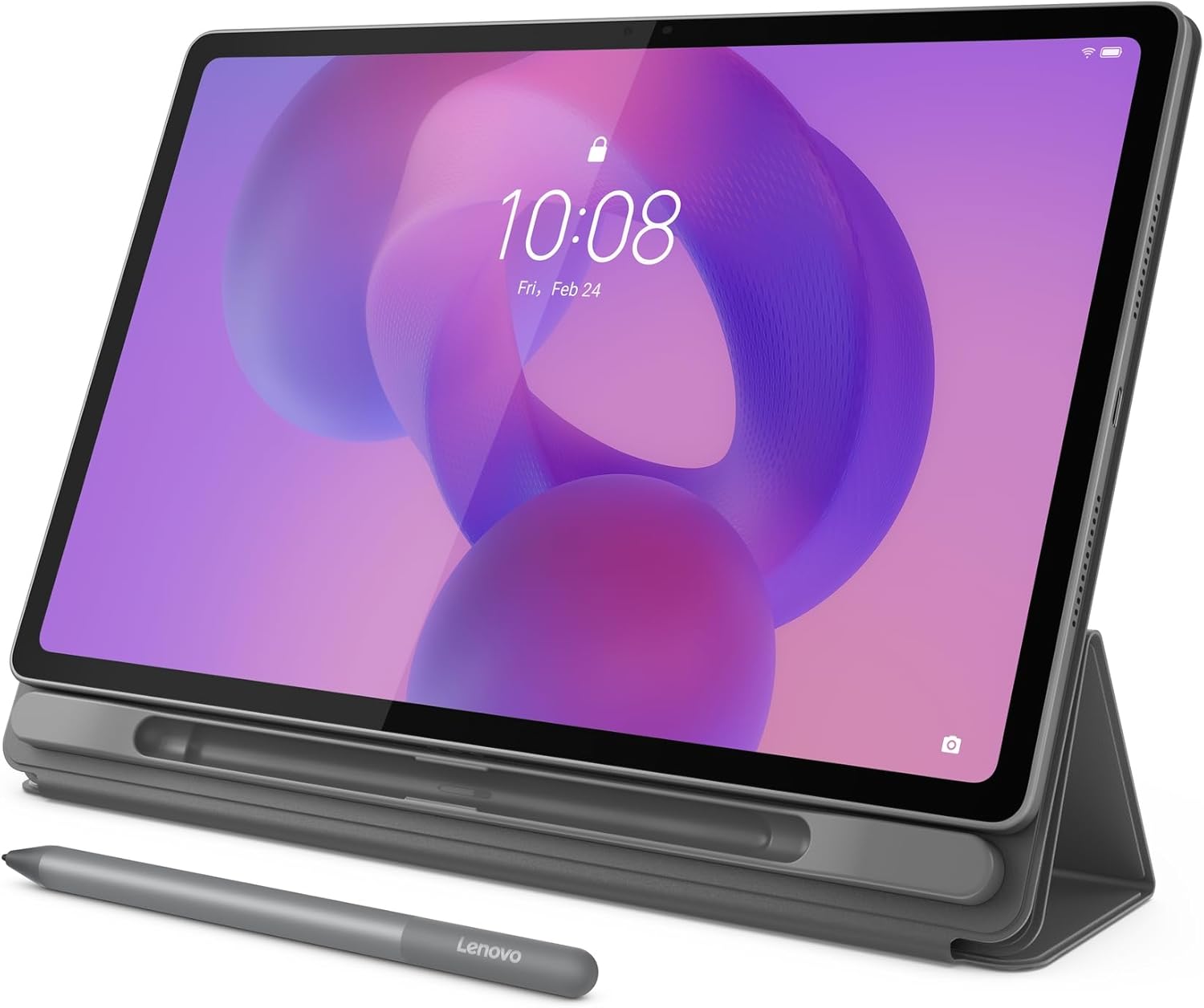 Lenovo Idea Tab Plus - Lightweight Tablet - 12.1″ 2.5K IPS Touchscreen Display - 90Hz - MediaTek Dimensity 6400-8GB Memory - 128GB Storage - Integrated Arm Mali-G57 MC2 Tab Pen & Folio Case