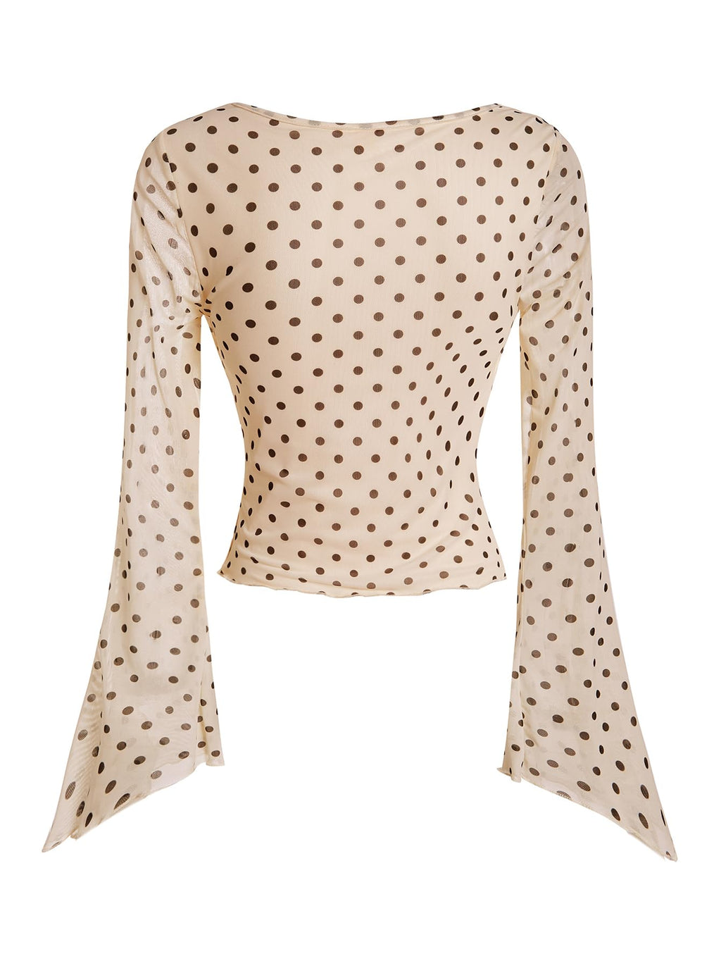 Verdusa Women's Y2K Tie Front Tops Bell Sleeve Floral Print Mesh Tops Long Sleeve Shirts 2000s Clothing