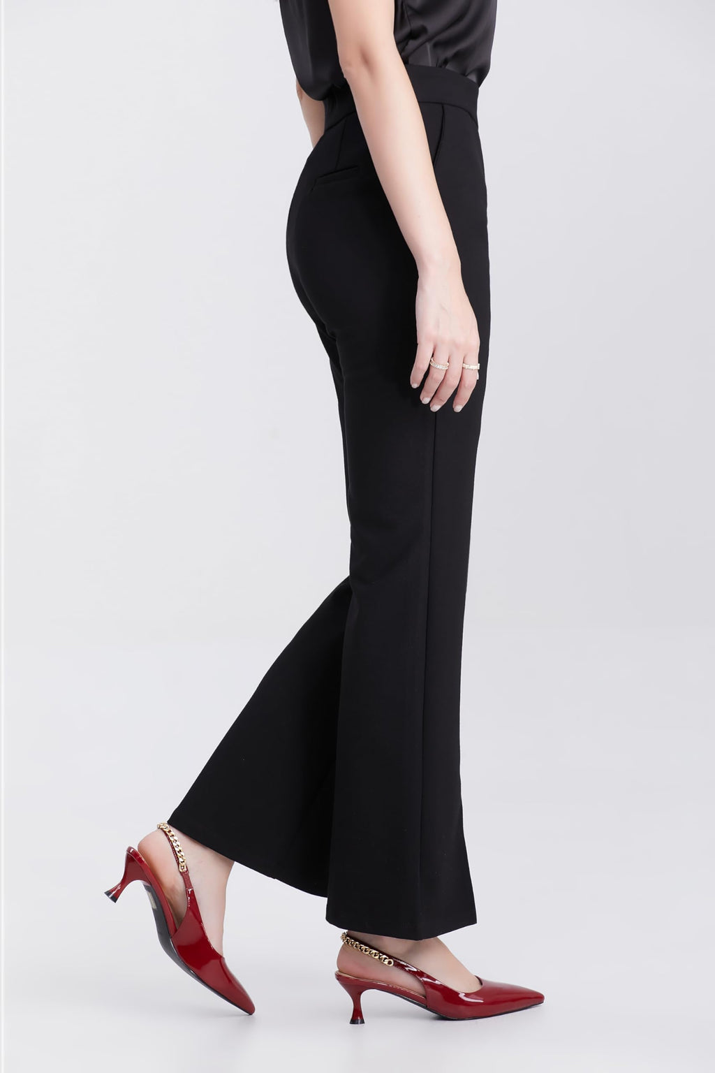 iiimmu Women's Stiletto Heels Closed Pointed Toe 4 in Heels for Women Patent Leather Pumps with Chain Wedding Party Dress Prom Heels Slingback Pumps