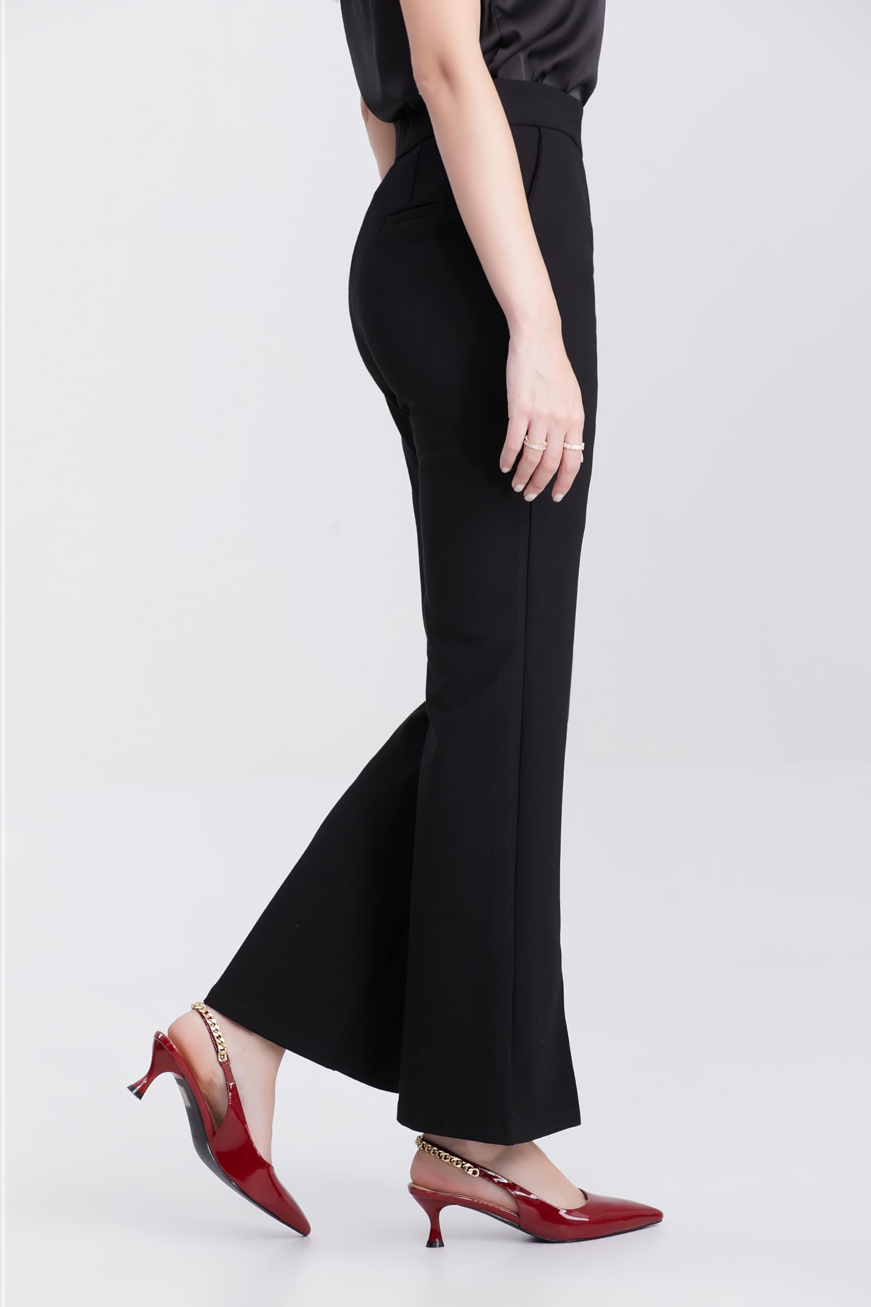 iiimmu Women's Stiletto Heels Closed Pointed Toe 4 in Heels for Women Patent Leather Pumps with Chain Wedding Party Dress Prom Heels Slingback Pumps