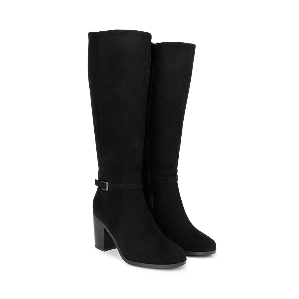 DREAM PAIRS Women's Knee-High Boots Comfortable Chunky Block Heel Side Zipper