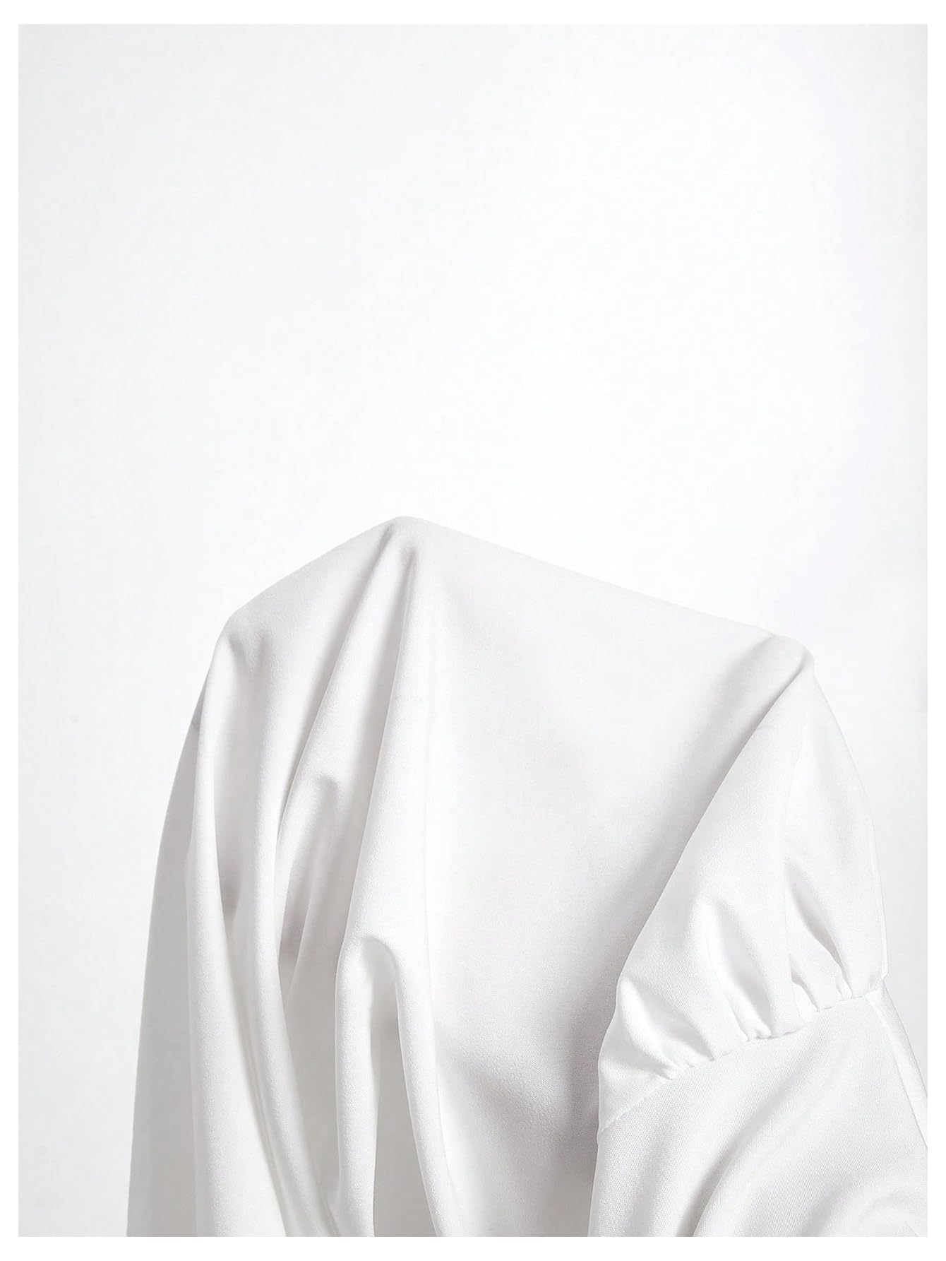 SweatyRocks Women's Button up Collar Cropped Shirt Long Sleeve Self Wrap Crop Top Blouse