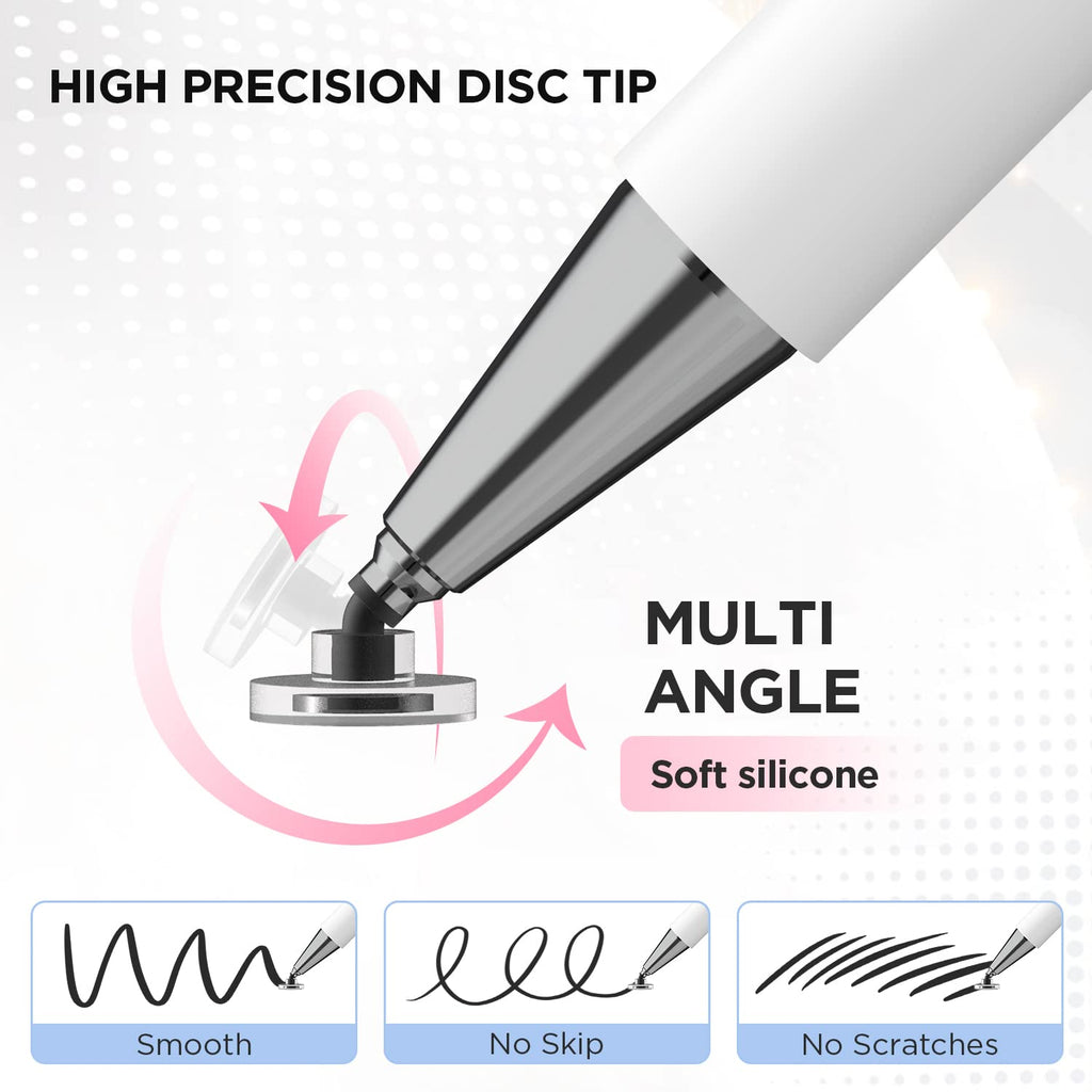 Stylus Pen for Touch Screens, Disc Tip & Magnet Cap Styli Pencil Compatible with Apple iPad pro/iPad 6/7/8/9/iPhone/Samsung Galaxy Tab A7/S7/Fire HD 7/8/10 Plus Tablet/All Touch Devices