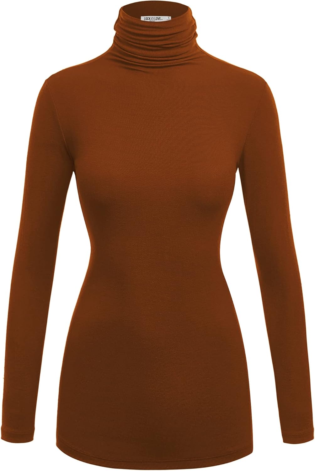Lock and Love Women's Lightweight Long Sleeve Cozy Stylilsh Turtleneck Top Pullover Sweater