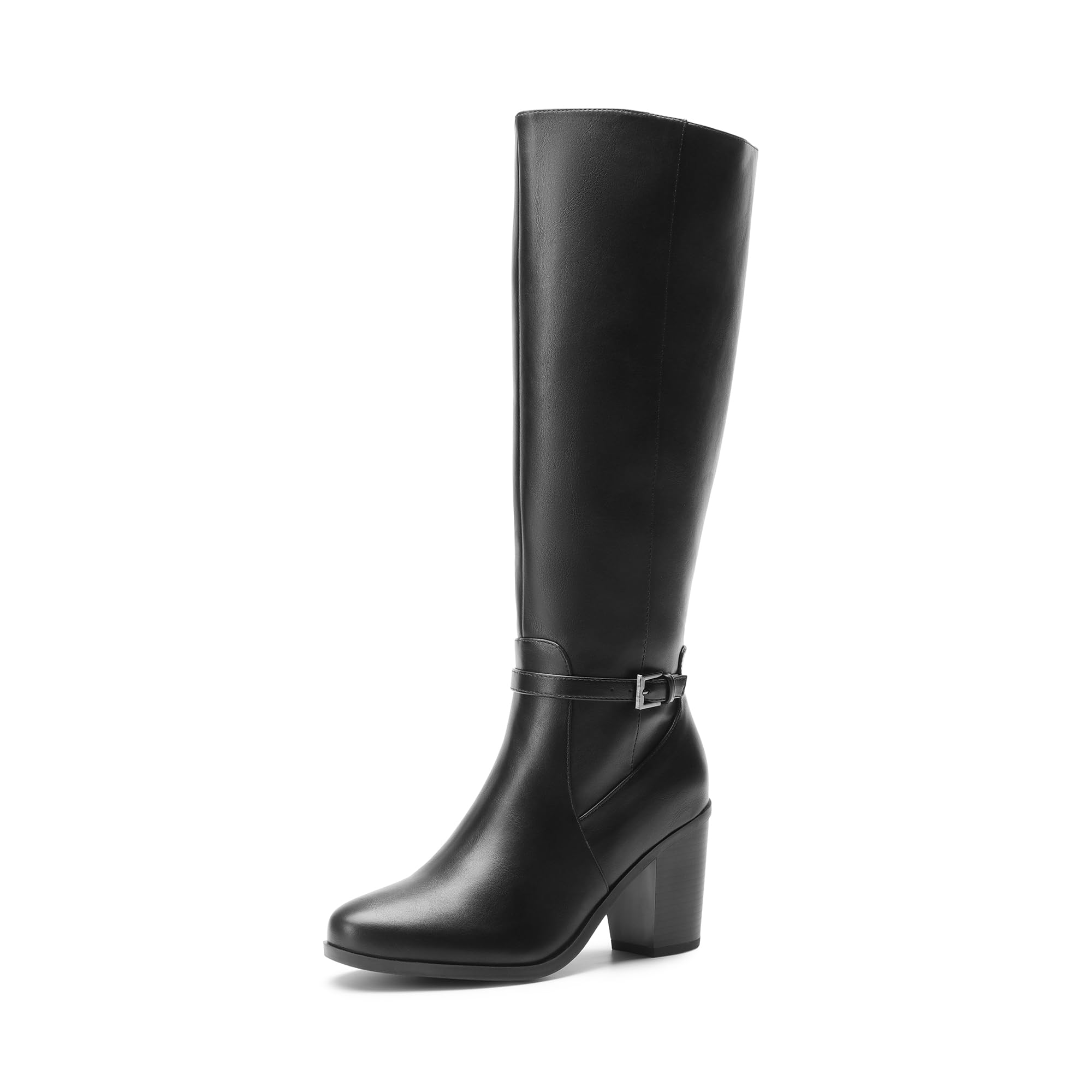 DREAM PAIRS Women's Knee-High Boots Comfortable Chunky Block Heel Side Zipper