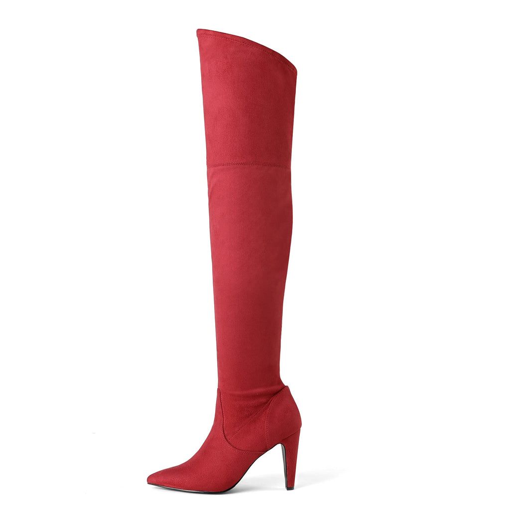 DREAM PAIRS Women's Thigh High Boots Over The Knee Heels Long Sexy Pointed Toe Boots