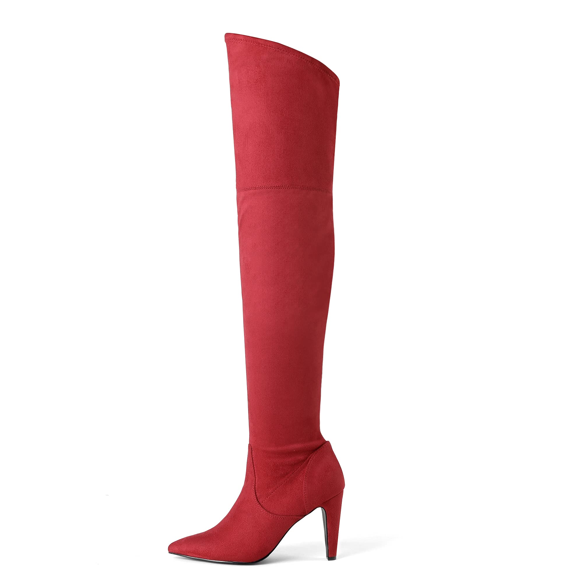 DREAM PAIRS Women's Thigh High Boots Over The Knee Heels Long Sexy Pointed Toe Boots