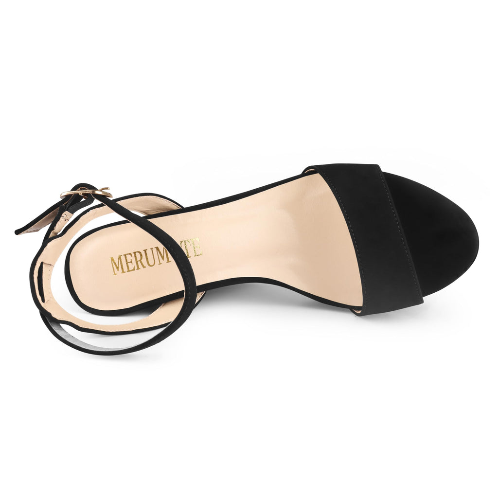 MERUMOTE Women's Fashion Platform Sandals Block Heels Wedding Summer Dress Shoes