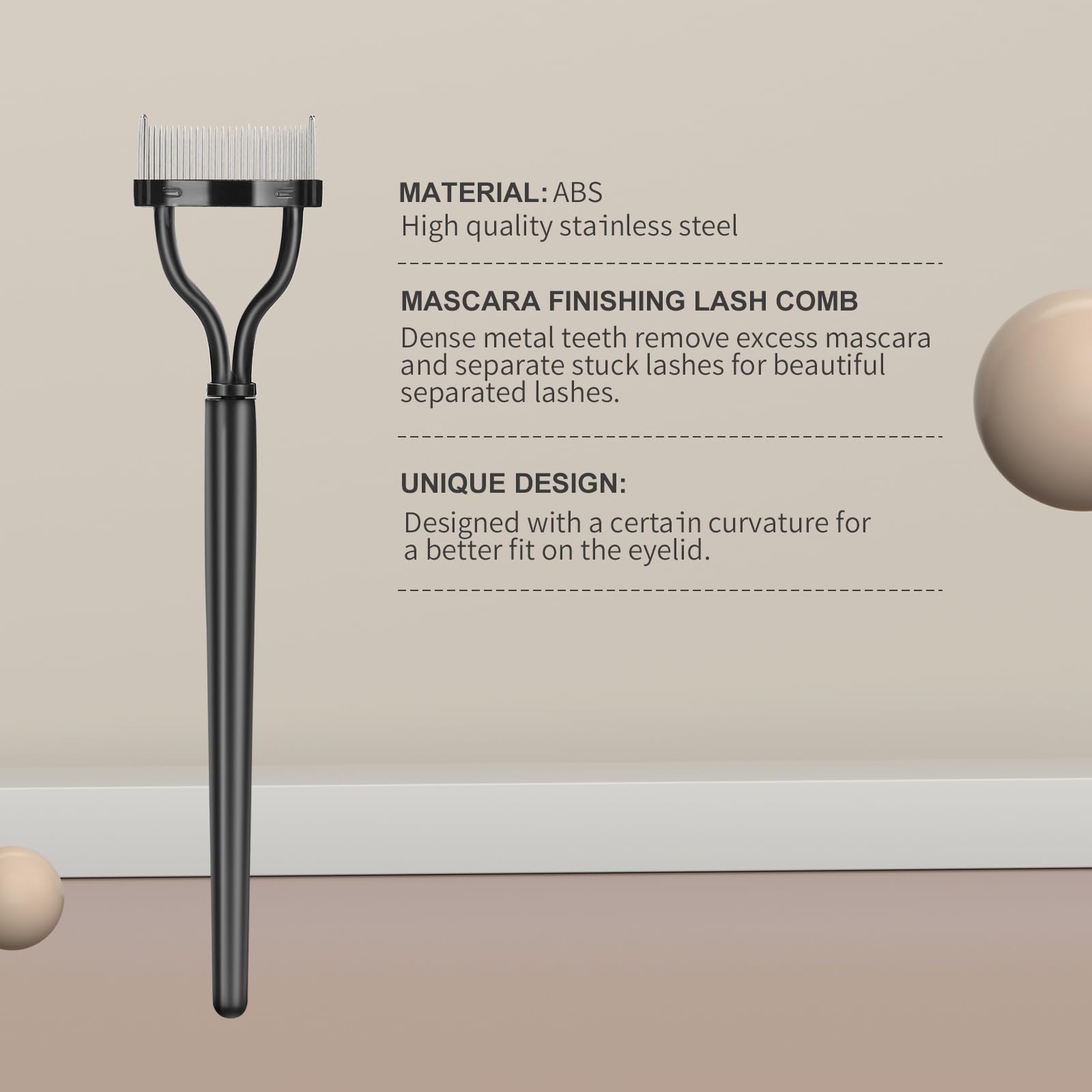 Eyelash Comb Lash Separator Tool Brow Brush & Lash Spoolie Professional Eye Makeup Tools (4 Pieces Set)