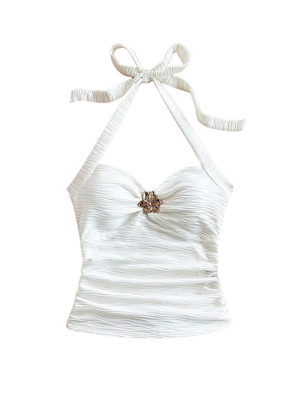 SOLY HUX Women's V Neck Halter Tops Open Back Y2k Ruched Floral Metal Summer Going Out Cami Tops