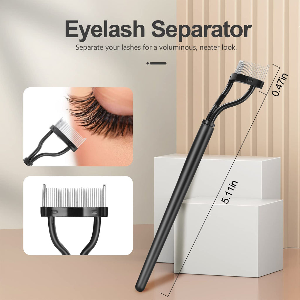 Eyelash Comb Lash Separator Tool Brow Brush & Lash Spoolie Professional Eye Makeup Tools (4 Pieces Set)