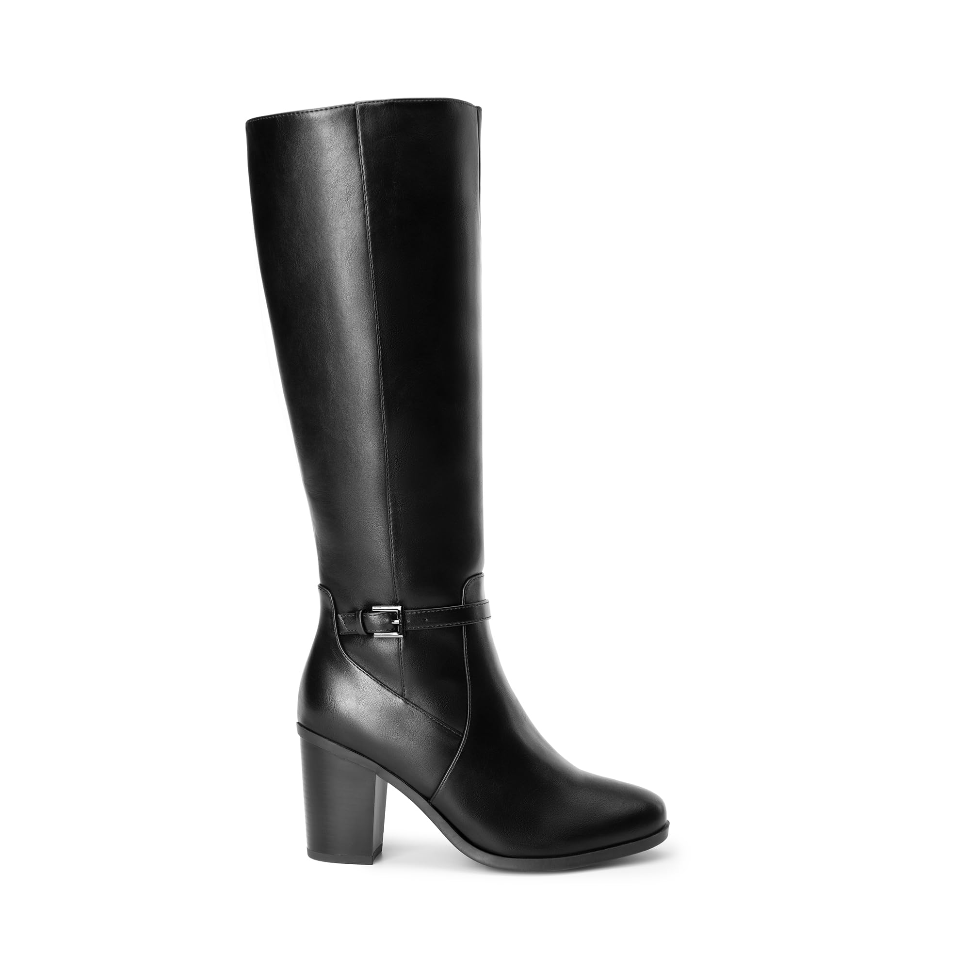 DREAM PAIRS Women's Knee-High Boots Comfortable Chunky Block Heel Side Zipper