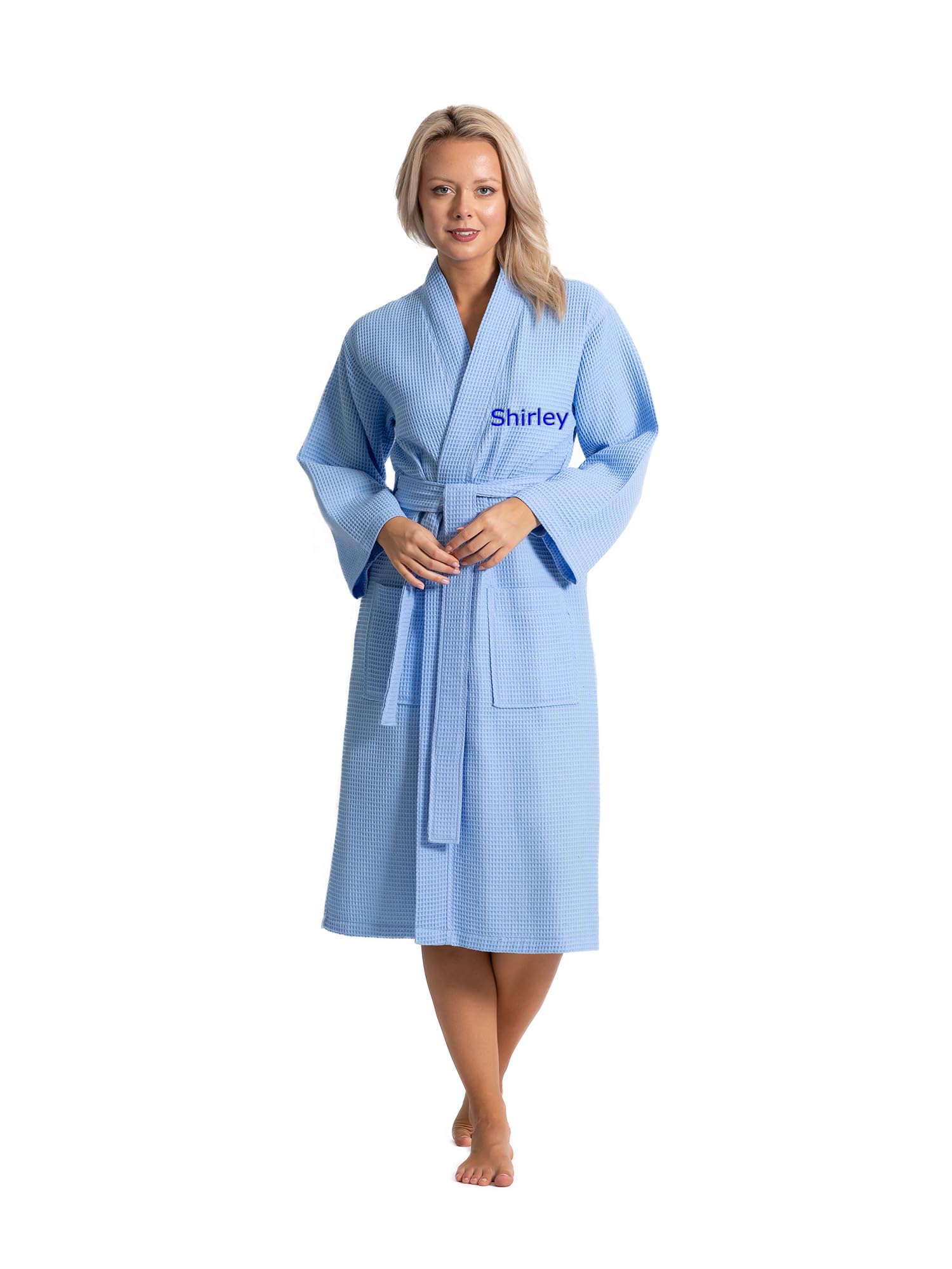 Turkish Linen Waffle Knit Lightweight Kimono Spa & Bath Robes for Women - Quick Dry - Soft