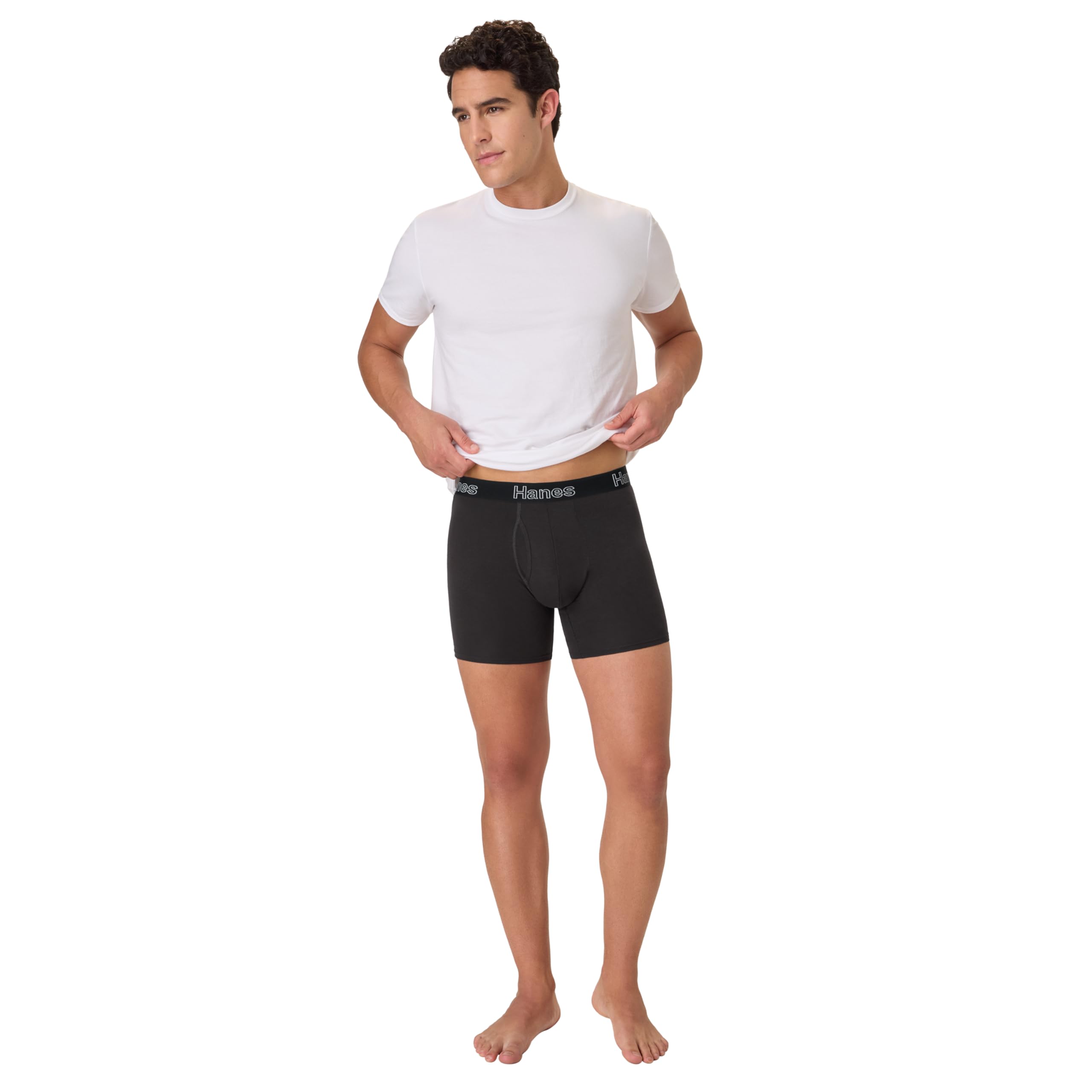Hanes Men's Underwear, Stretch Cotton Boxer Briefs for Men, Moisture-wicking, Multi-Pack