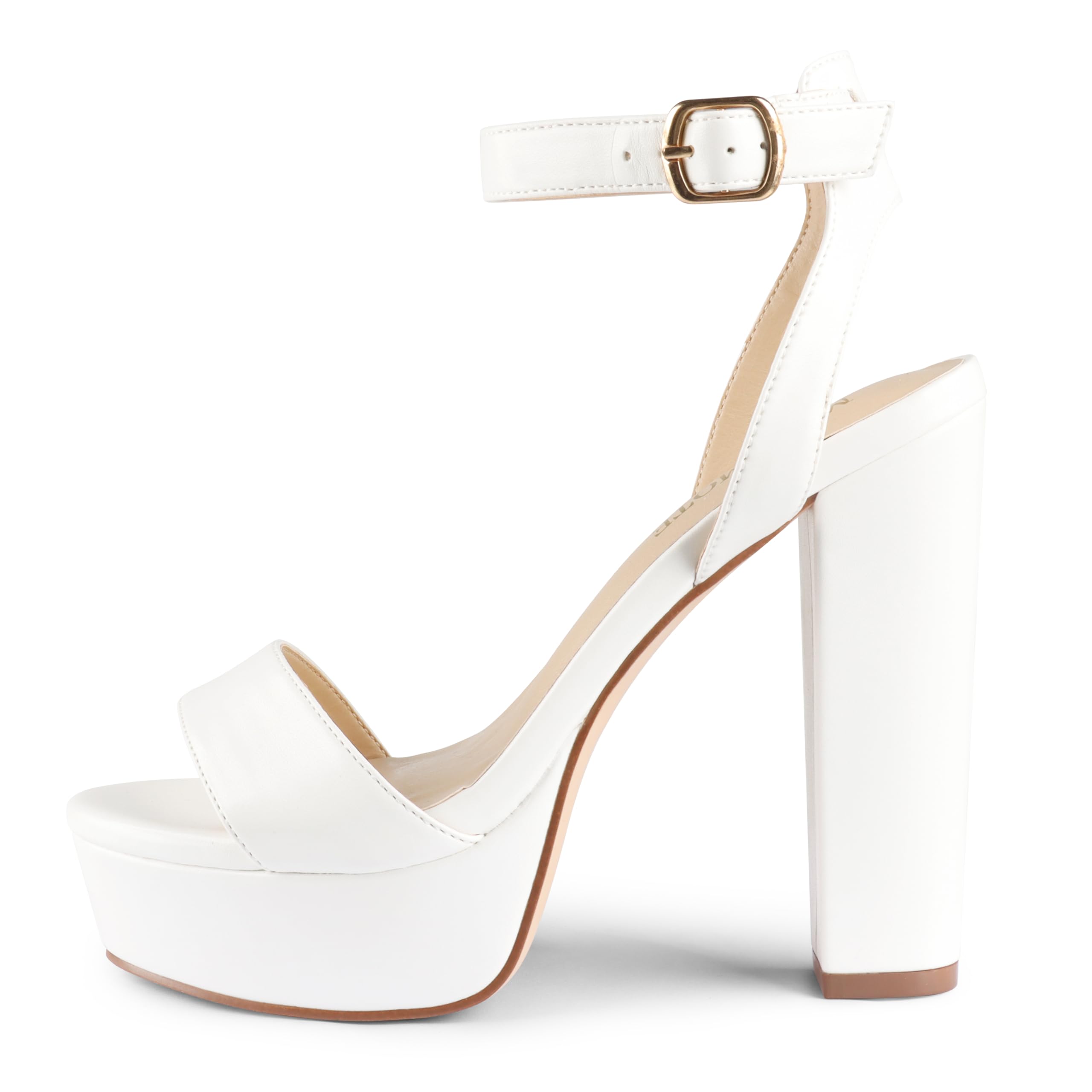 MERUMOTE Women's Fashion Platform Sandals Block Heels Wedding Summer Dress Shoes