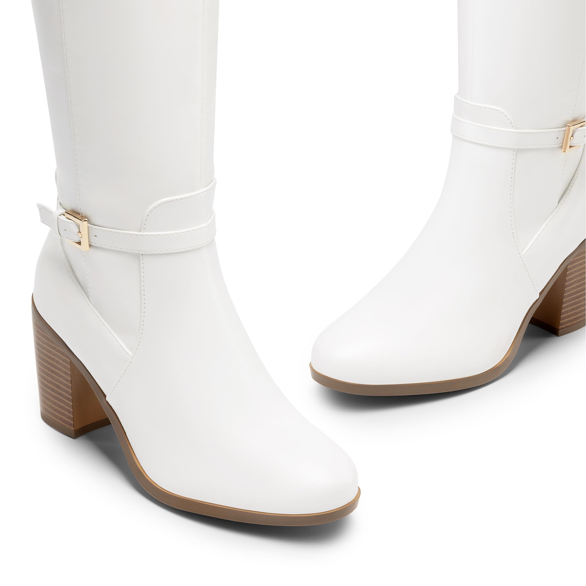 DREAM PAIRS Women's Knee-High Boots Comfortable Chunky Block Heel Side Zipper