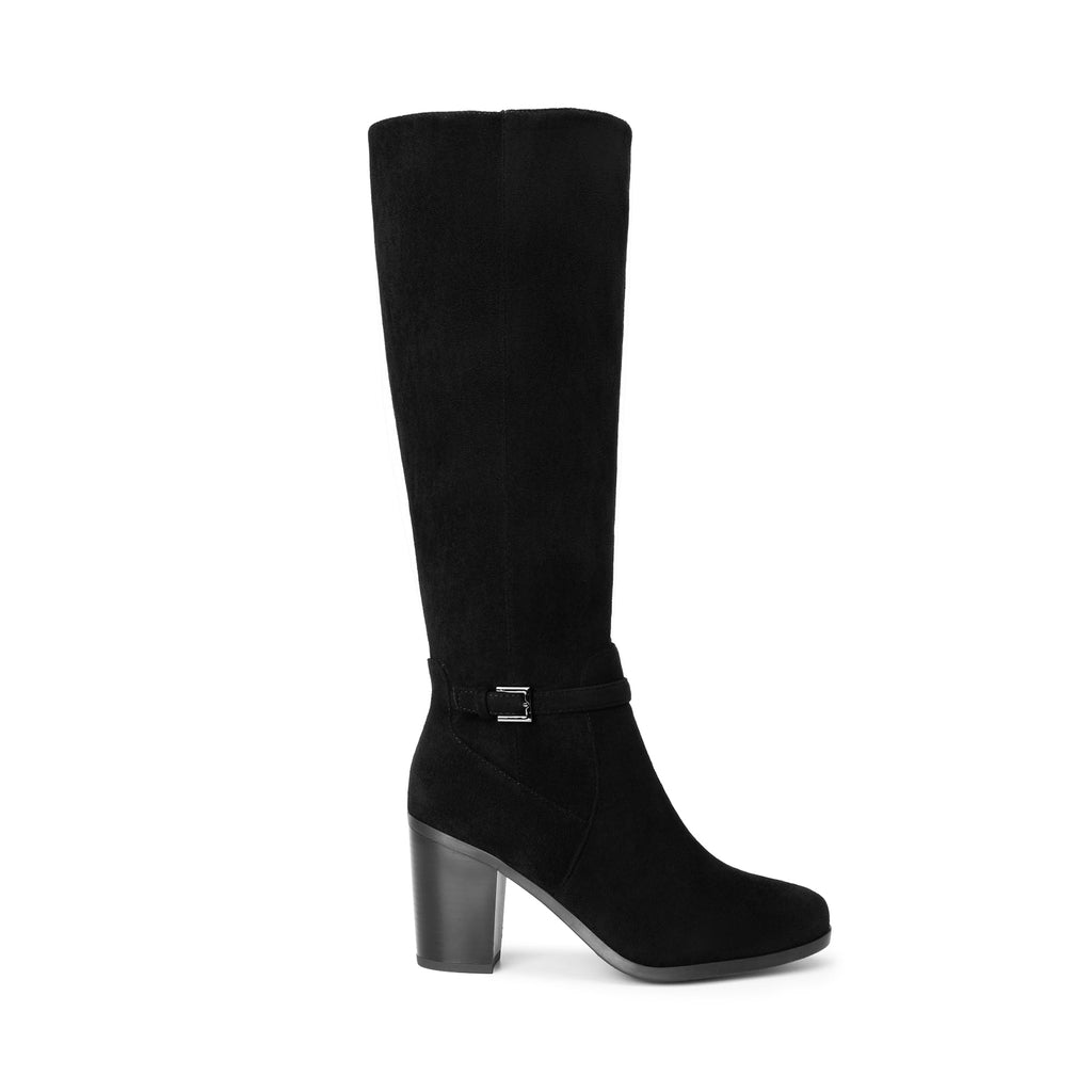 DREAM PAIRS Women's Knee-High Boots Comfortable Chunky Block Heel Side Zipper