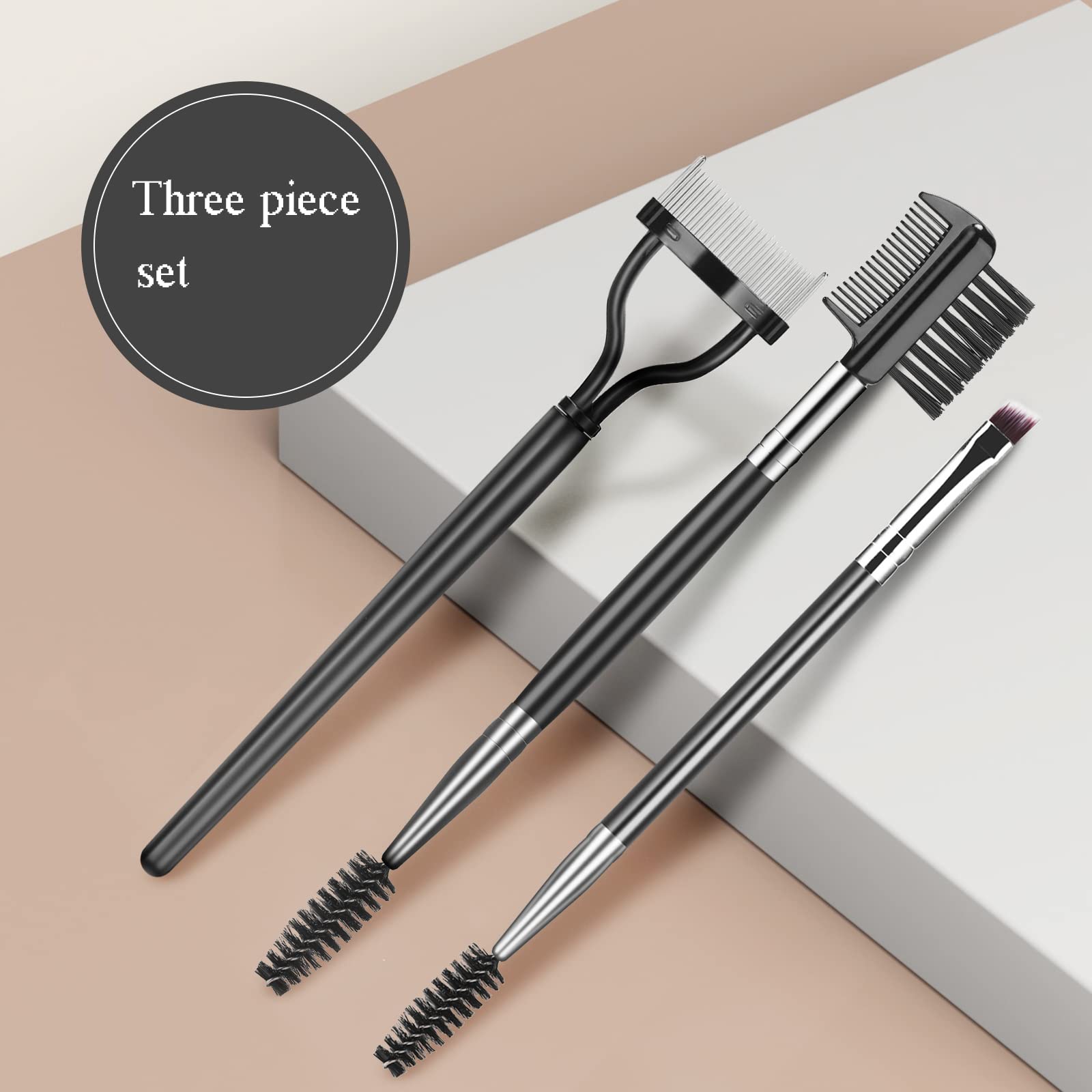 Eyelash Comb Lash Separator Tool Brow Brush & Lash Spoolie Professional Eye Makeup Tools (4 Pieces Set)