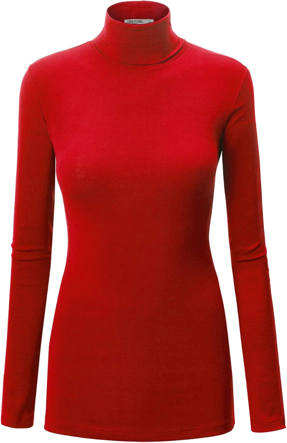 Lock and Love Women's Lightweight Long Sleeve Cozy Stylilsh Turtleneck Top Pullover Sweater