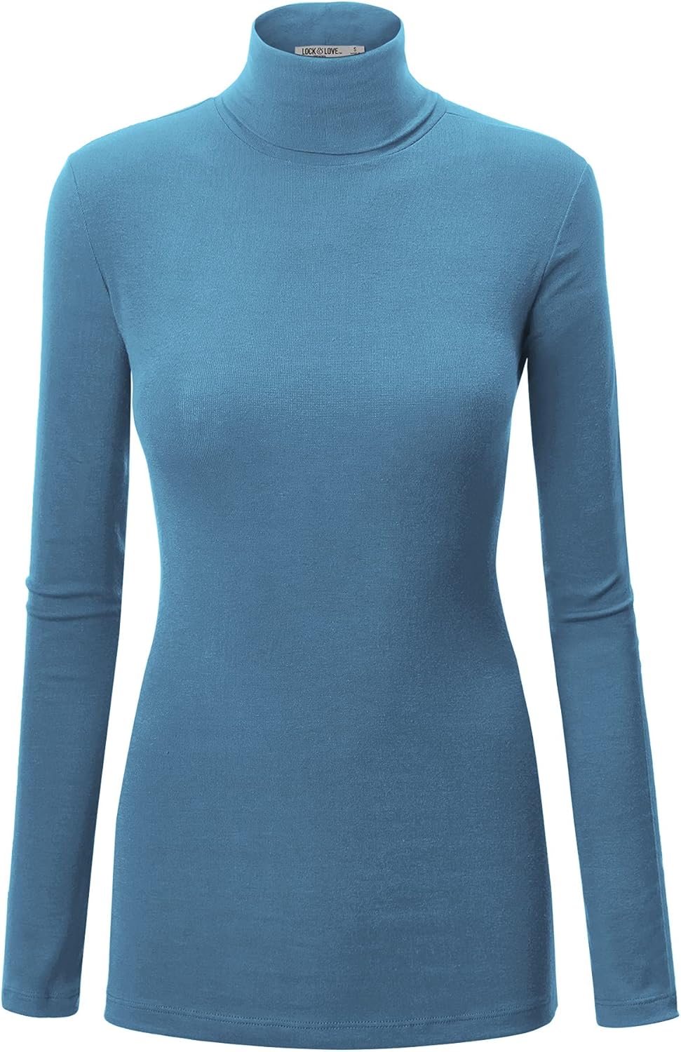 Lock and Love Women's Lightweight Long Sleeve Cozy Stylilsh Turtleneck Top Pullover Sweater