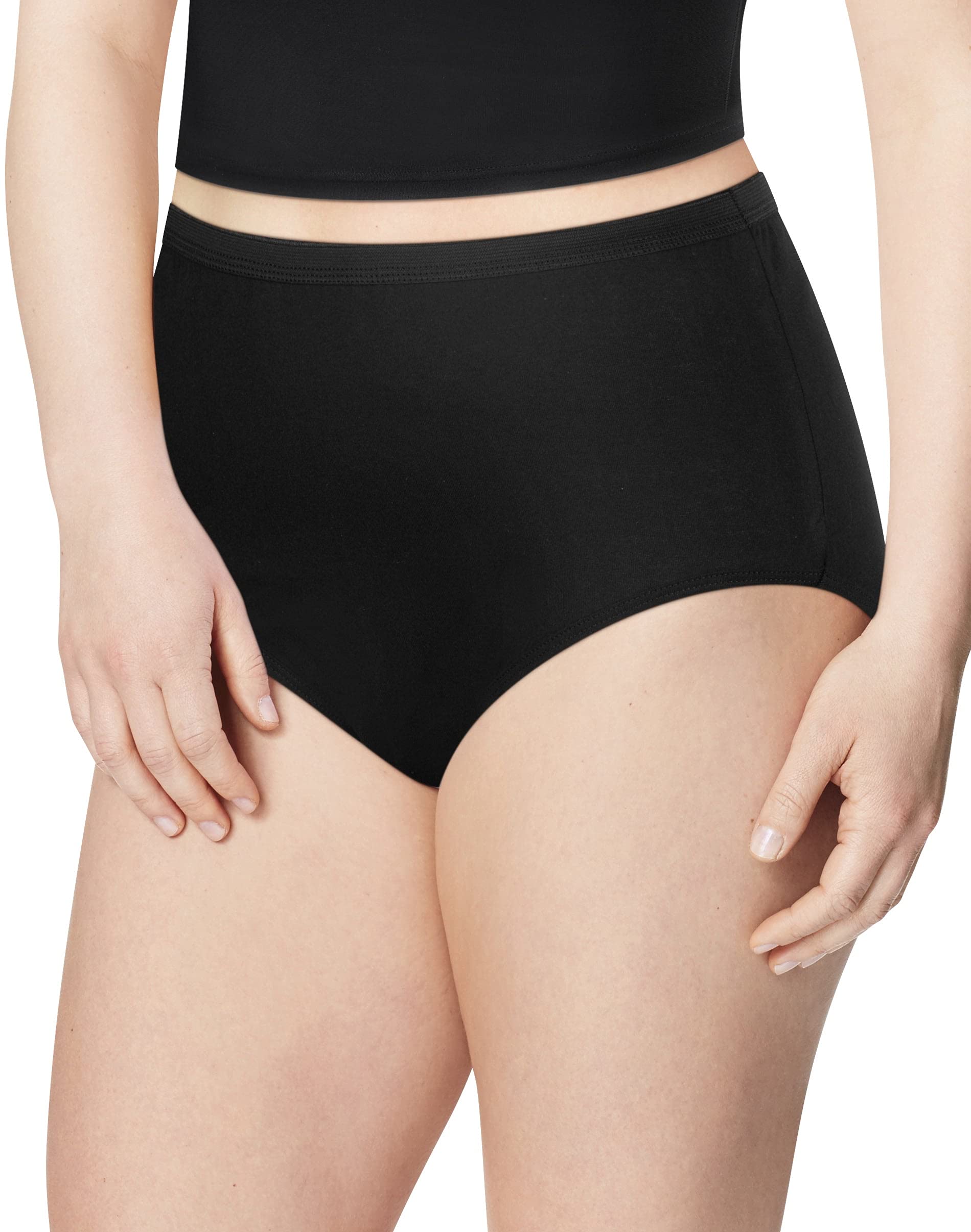 Hanes Women's Underwear Brief Pack, 10-Pack, Full-Coverage Brief Panties, Moisture-Wicking Underwear for Women