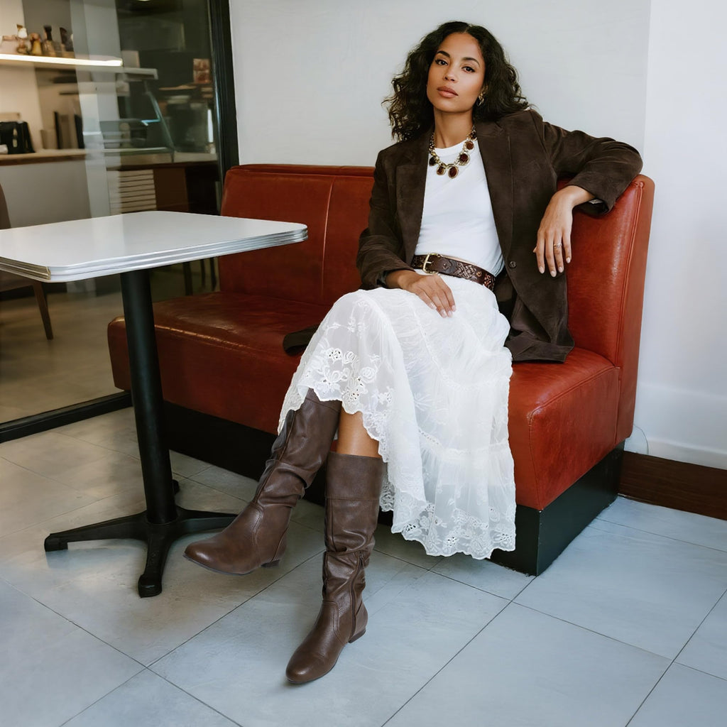 DREAM PAIRS Women's Knee High Pull On Fall Weather Winter Boots