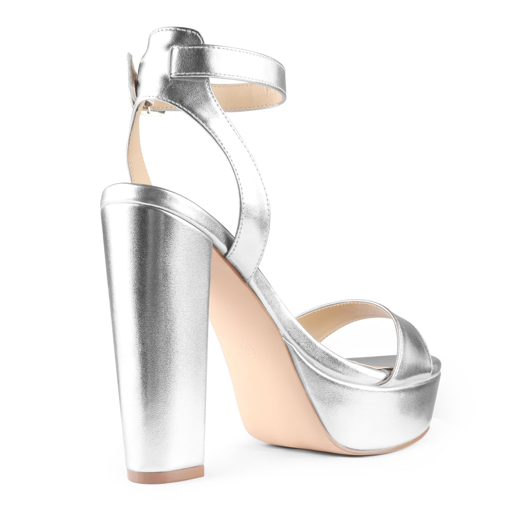 MERUMOTE Women's Fashion Platform Sandals Block Heels Wedding Summer Dress Shoes