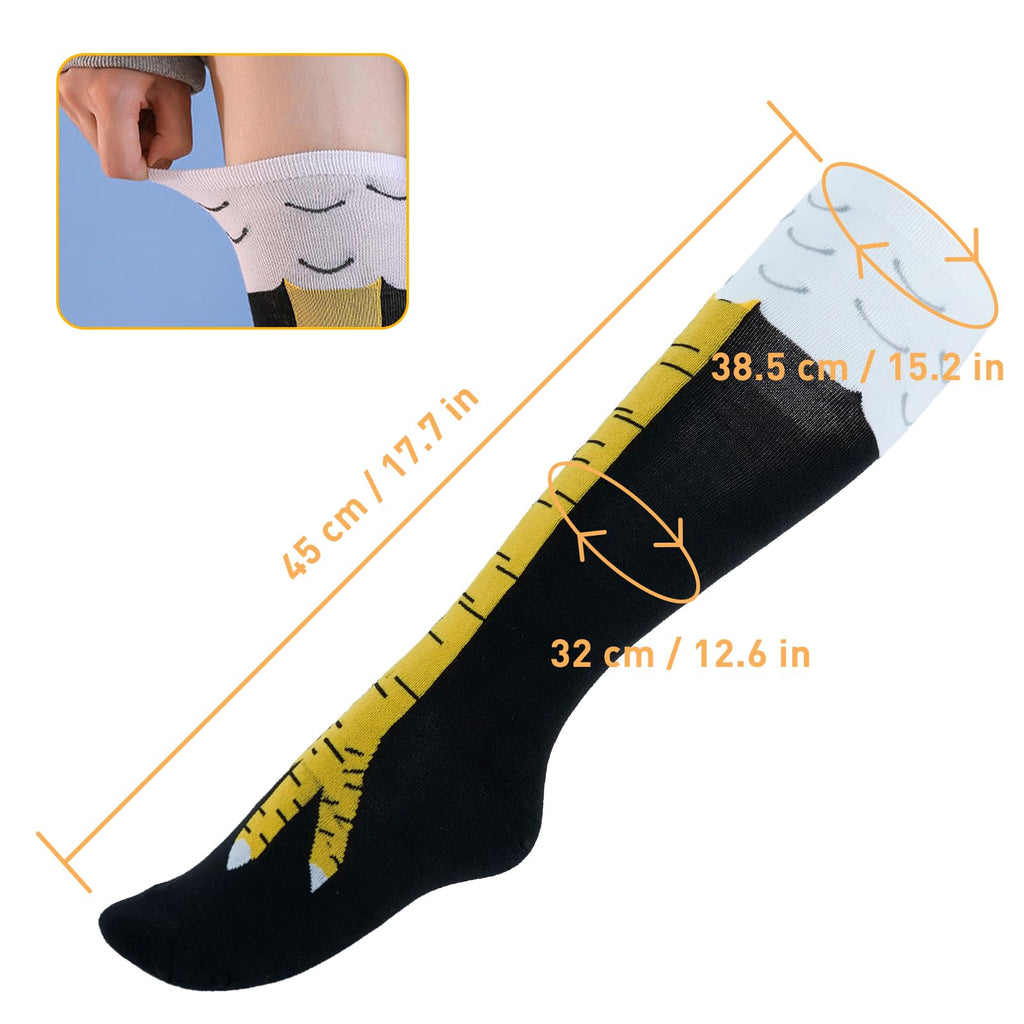 Nackiy Crazy Funny Chicken Feet Socks for Women Men, 3D Novelty Gag Gift Stocking Stuffers, White Elephant Gifts for Adults