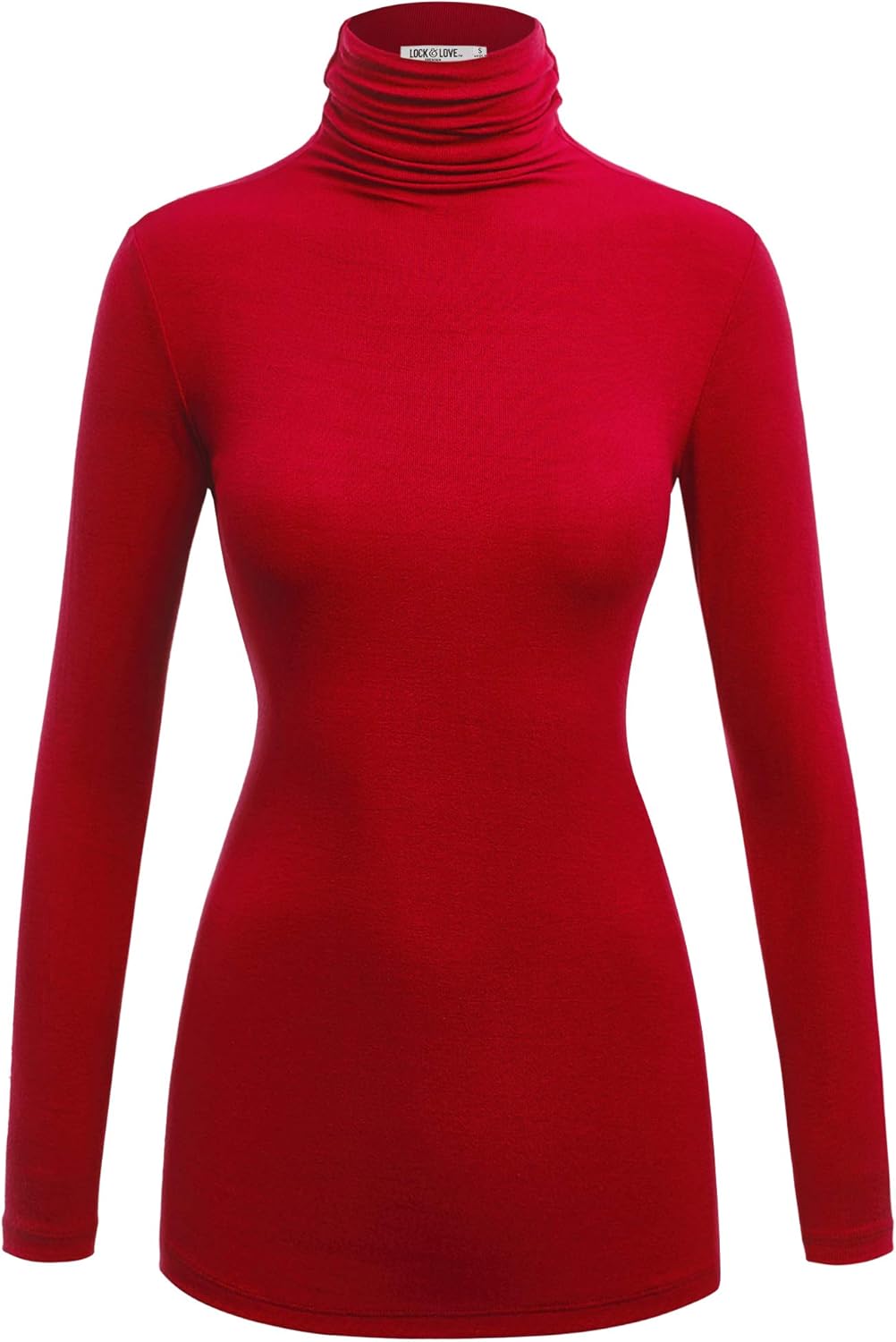 Lock and Love Women's Lightweight Long Sleeve Cozy Stylilsh Turtleneck Top Pullover Sweater