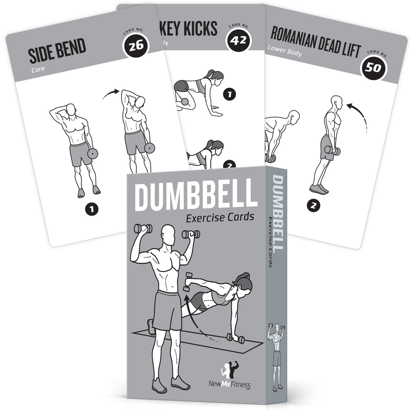 NewMe Fitness Bodyweight Workout Cards, Instructional Fitness Deck for Women & Men, Beginner Fitness Guide to Training Exercises at Home or Gym (Bodyweight, Vol 1)