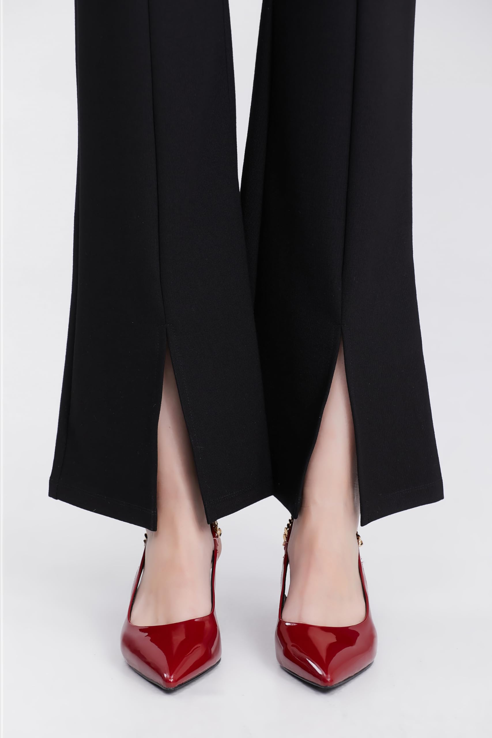 iiimmu Women's Stiletto Heels Closed Pointed Toe 4 in Heels for Women Patent Leather Pumps with Chain Wedding Party Dress Prom Heels Slingback Pumps