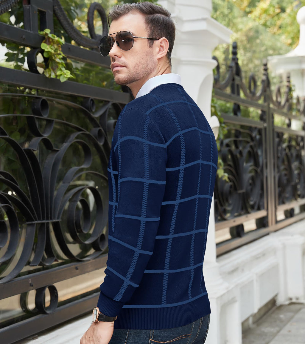 MAGNIVIT Men's Basic Designed Knitted Sweaters Cotton Soft Crewneck Fall Winter Sweaters