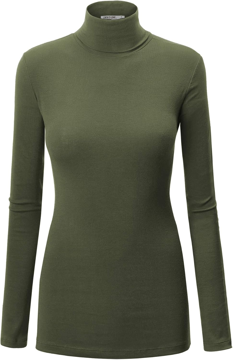 Lock and Love Women's Lightweight Long Sleeve Cozy Stylilsh Turtleneck Top Pullover Sweater