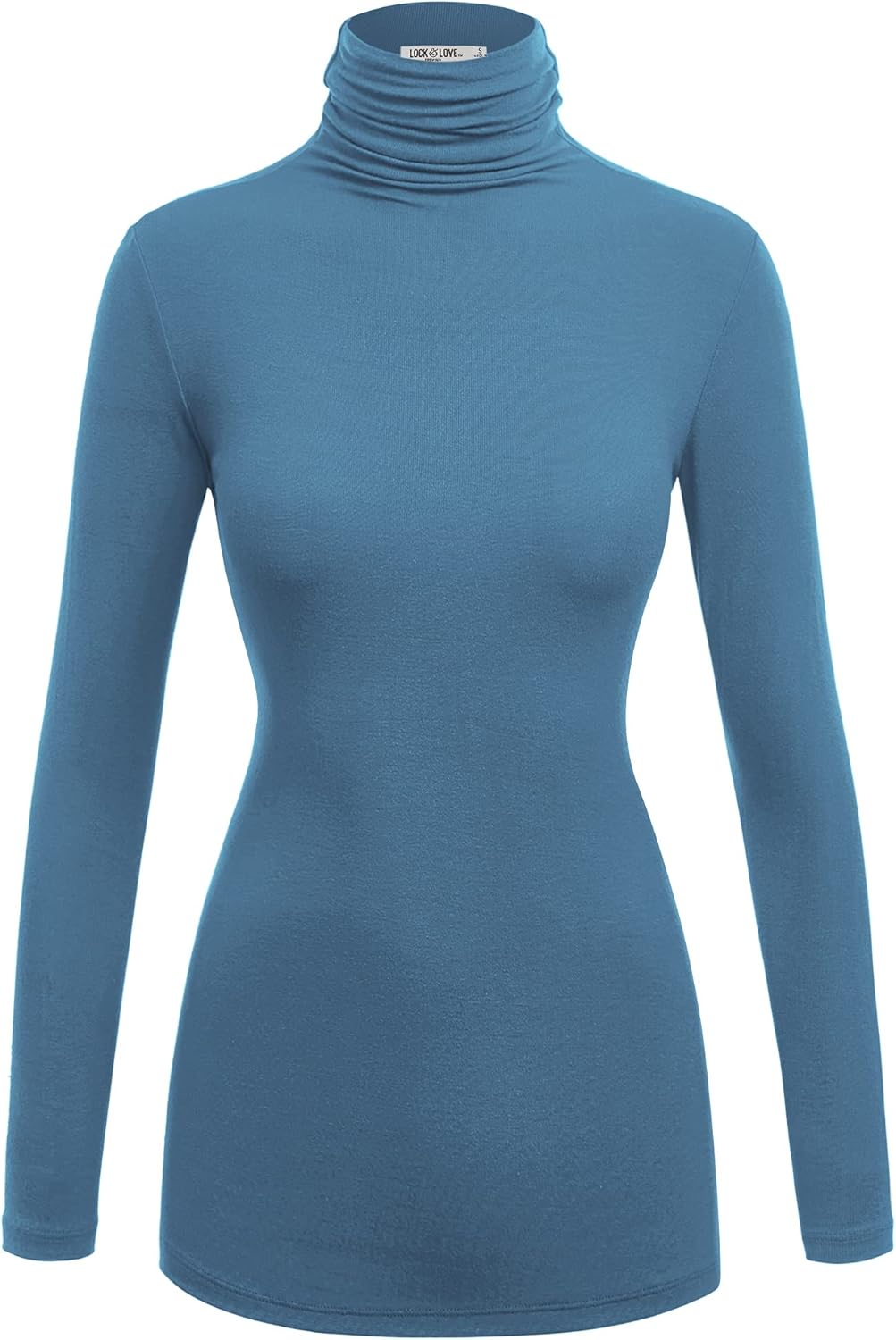 Lock and Love Women's Lightweight Long Sleeve Cozy Stylilsh Turtleneck Top Pullover Sweater