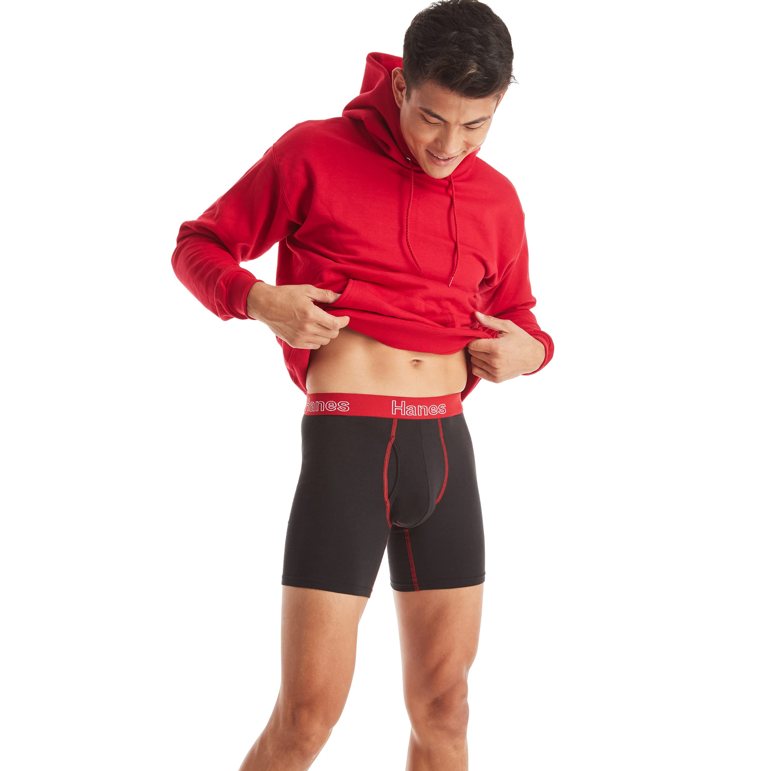 Hanes Men's Underwear, Stretch Cotton Boxer Briefs for Men, Moisture-wicking, Multi-Pack