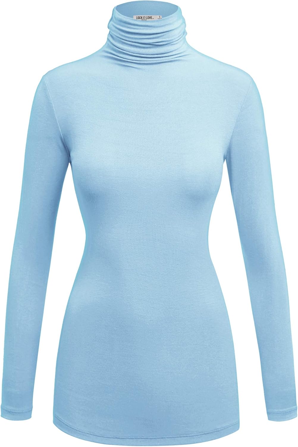 Lock and Love Women's Lightweight Long Sleeve Cozy Stylilsh Turtleneck Top Pullover Sweater