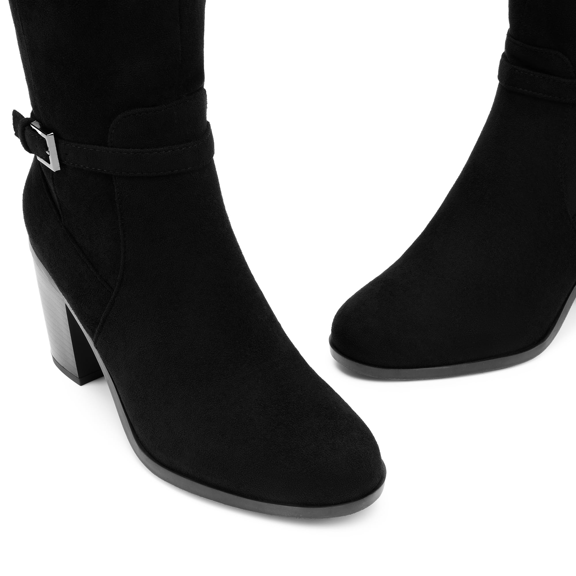 DREAM PAIRS Women's Knee-High Boots Comfortable Chunky Block Heel Side Zipper