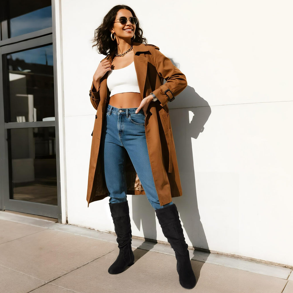 DREAM PAIRS Women's Knee High Pull On Fall Weather Winter Boots